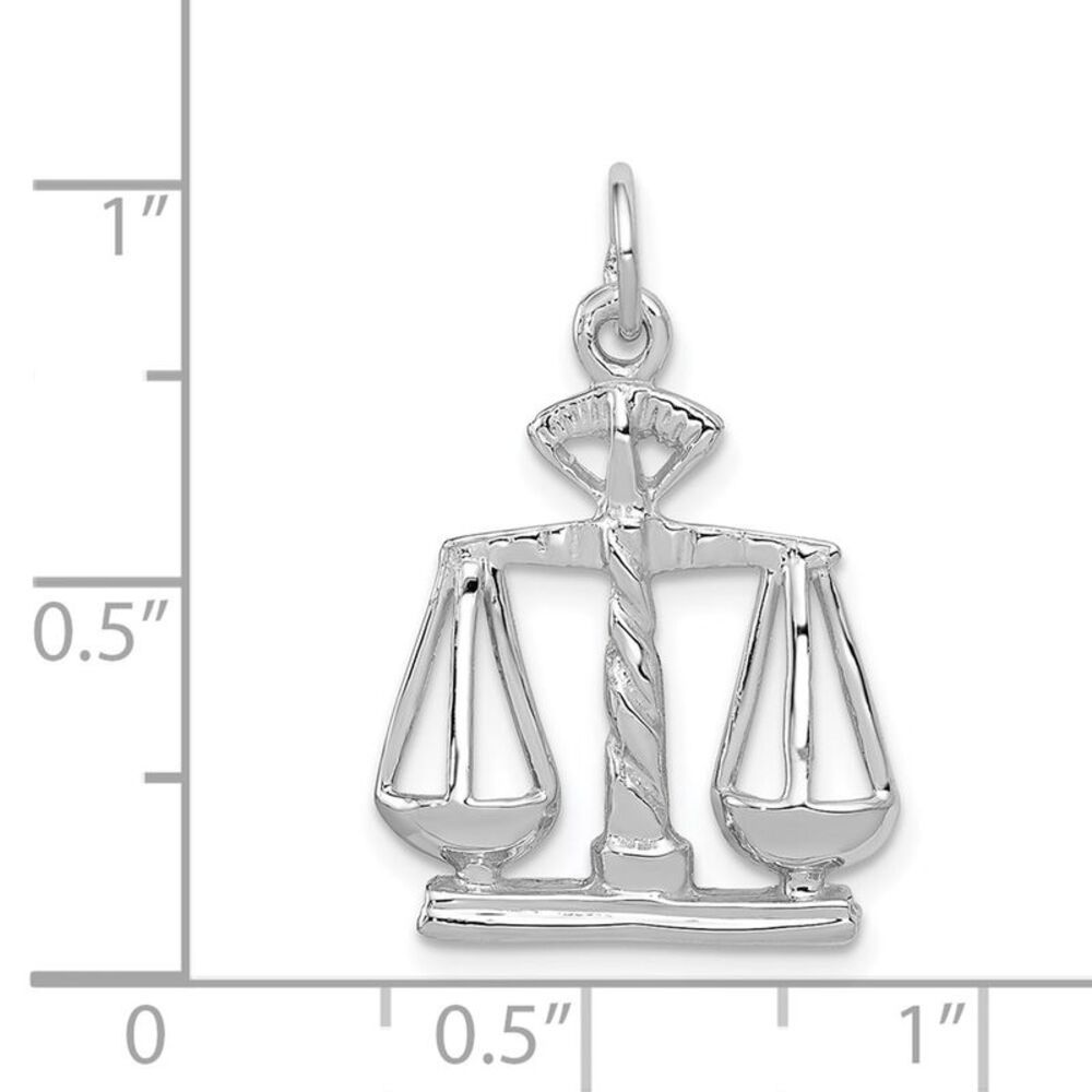 14k White Gold Scales of Justice Charm - Picture 4 of 5